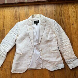J.Crew Campbell Ecru Linen Blazer – Gold Buttons